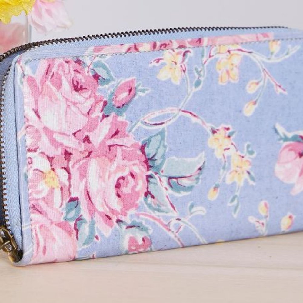 April Cornell Viola Rose Zip Wallet, New With Tags